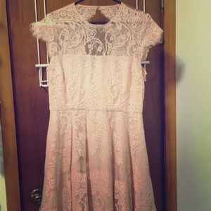 B.B. Dakota pink lace cocktail dress